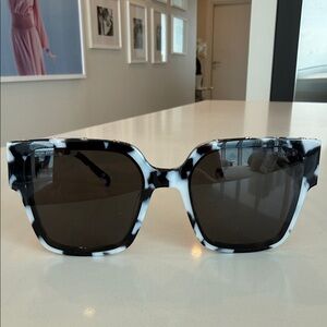 CHANEL Black and White Women's Sunglasses